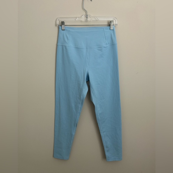 girlfriend collective Light Blue Ribbed Leggings Size Medium - Picture 1 of 7